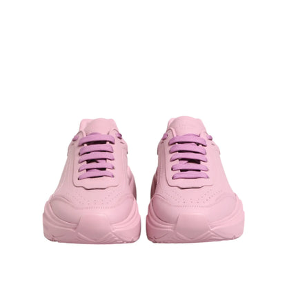Gabbana Pink Leather Daymaster Low Sneakers for Effortless Style Dolce &