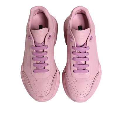 Gabbana Pink Leather Daymaster Low Sneakers for Effortless Style Dolce &