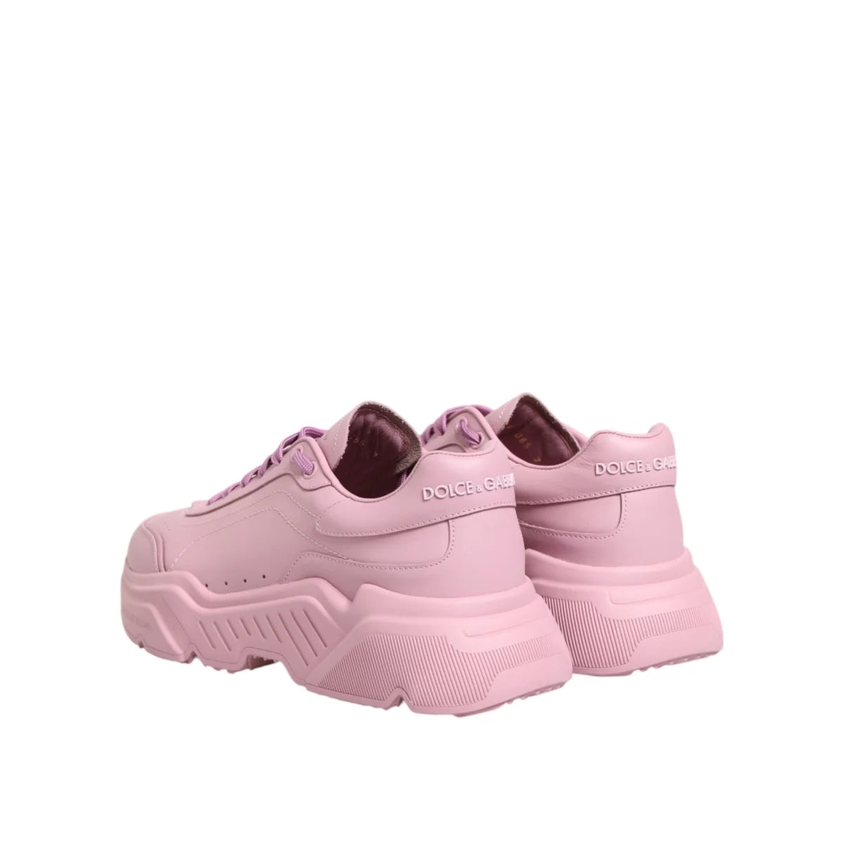 Gabbana Pink Leather Daymaster Low Sneakers for Effortless Style Dolce &