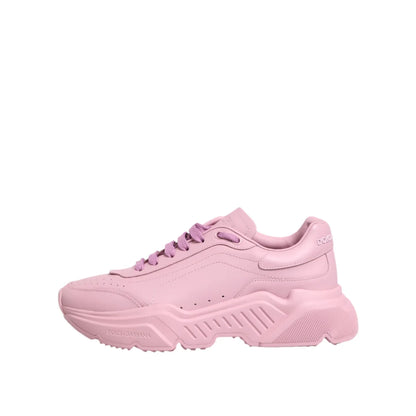 Gabbana Pink Leather Daymaster Low Sneakers for Effortless Style Dolce &