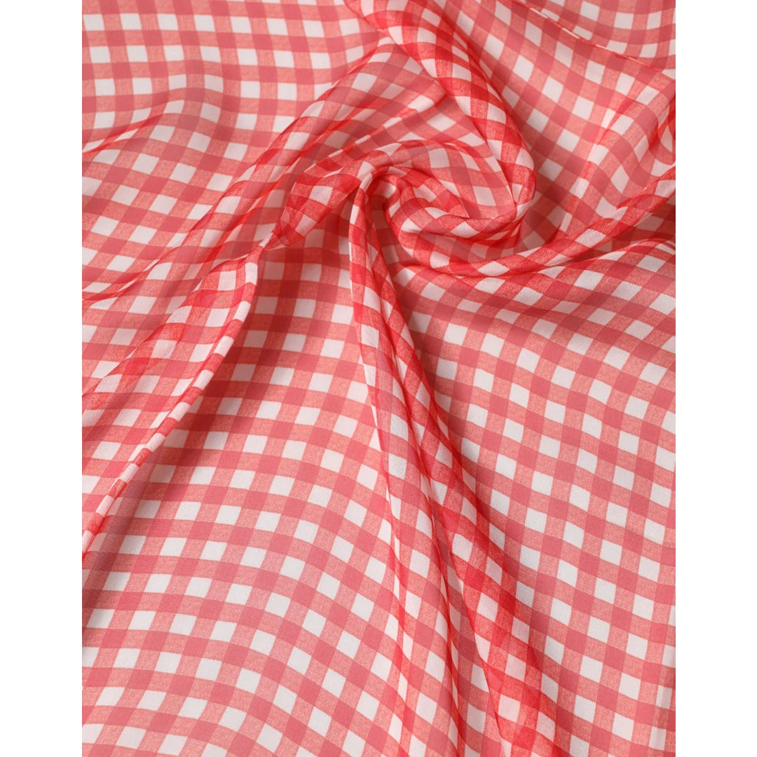Gabbana Red Checkered Silk Neck Wrap for Men Dolce &