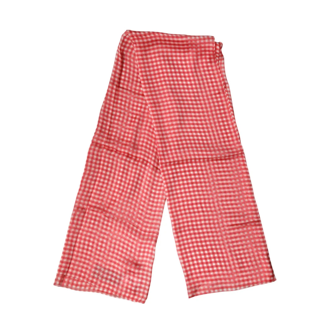 Gabbana Red Checkered Silk Neck Wrap for Men Dolce &