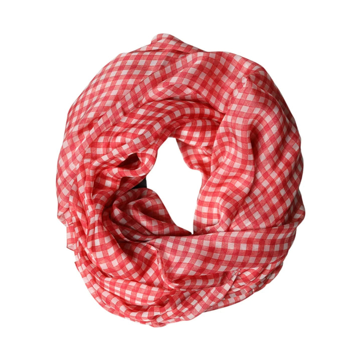 Gabbana Red Checkered Silk Neck Wrap for Men Dolce &