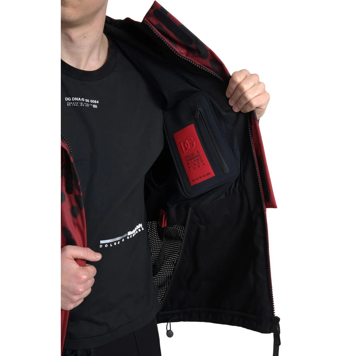 Gabbana Red Leopard Luxurious Hooded Rain Coat Dolce &