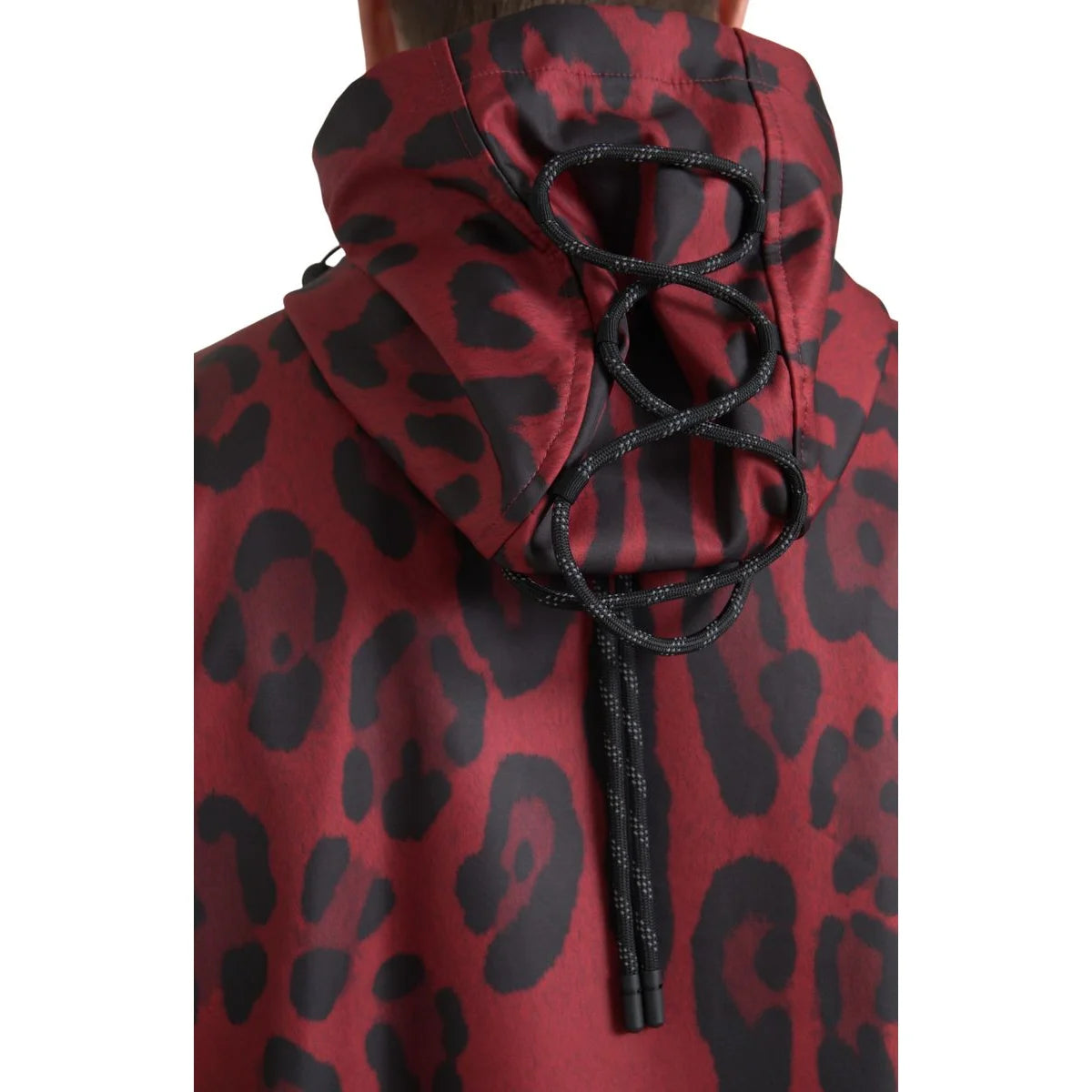 Gabbana Red Leopard Luxurious Hooded Rain Coat Dolce &