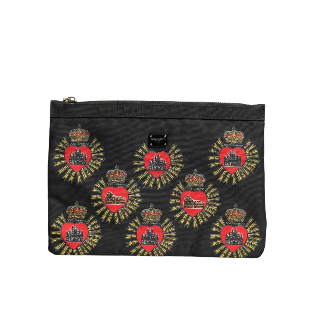 Gabbana Sacred Heart Print Pouch with Divine Design and Chic Hardware Dolce &