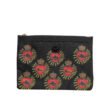 Gabbana Sacred Heart Print Pouch with Divine Design and Chic Hardware Dolce &
