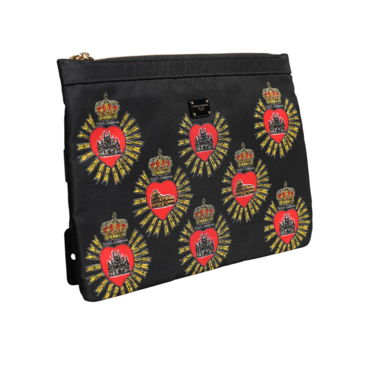 Gabbana Sacred Heart Print Pouch with Divine Design and Chic Hardware Dolce &