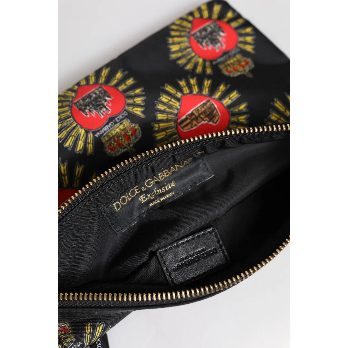 Gabbana Sacred Heart Print Pouch with Divine Design and Chic Hardware Dolce &