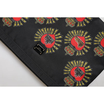 Gabbana Sacred Heart Print Pouch with Divine Design and Chic Hardware Dolce &