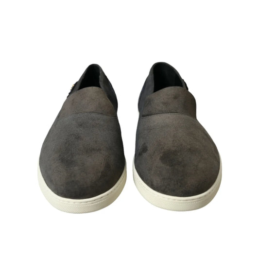 Gabbana Saint Tropez Glam Suede Slippers Shoes with Crocodile Leather Heel Dolce &