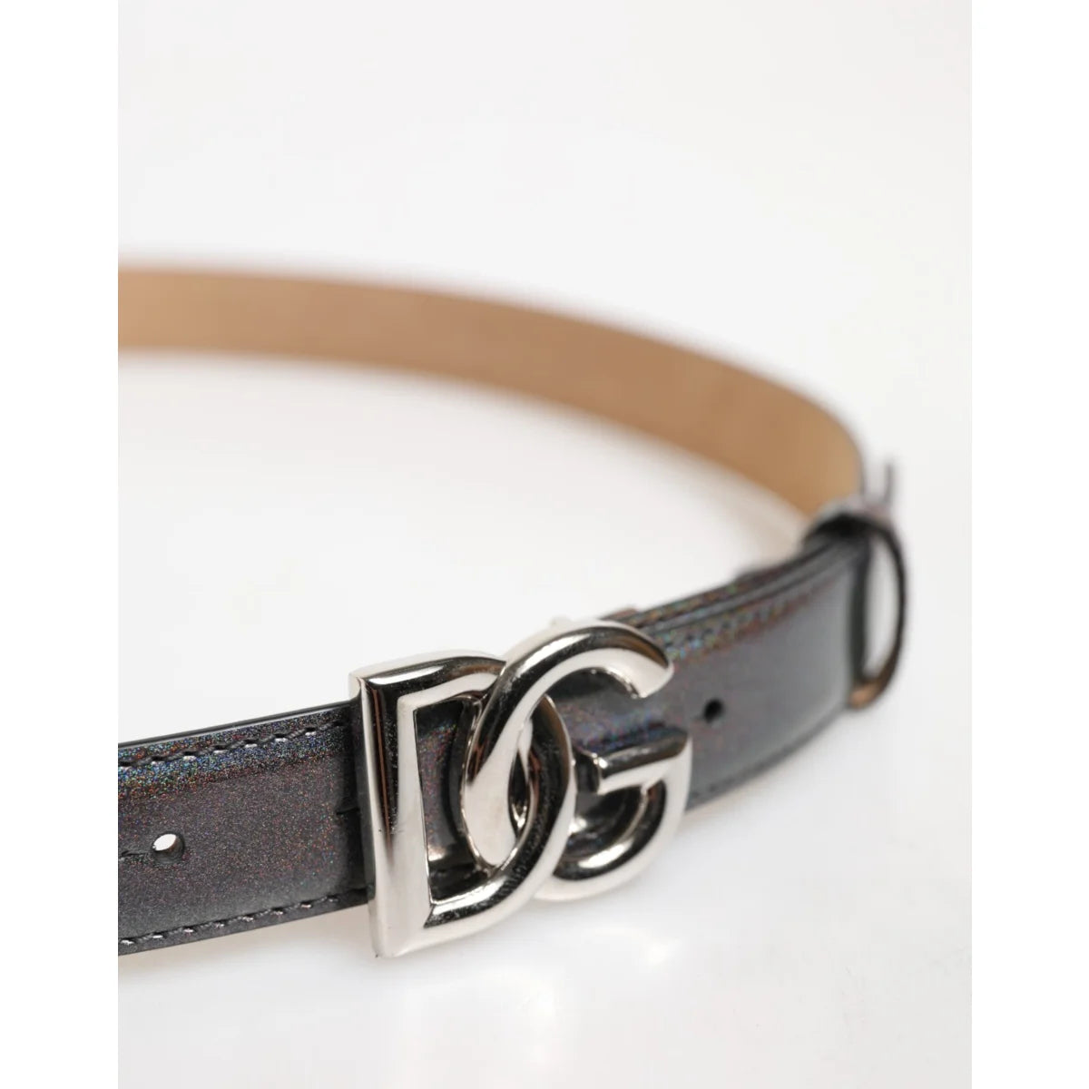 Gabbana Silver Tone Buckle Belt Unleashed in High-Quality Leather Dolce &