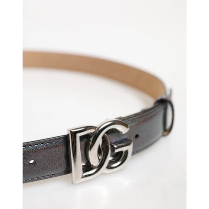 Gabbana Silver Tone Buckle Belt Unleashed in High-Quality Leather Dolce &