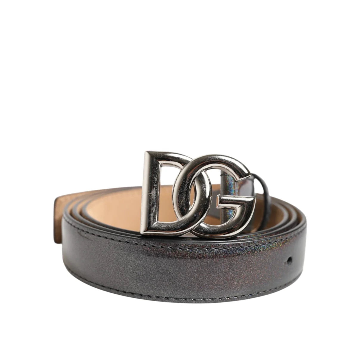 Gabbana Silver Tone Buckle Belt Unleashed in High-Quality Leather Dolce &