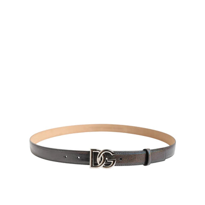 Gabbana Silver Tone Buckle Belt Unleashed in High-Quality Leather Dolce &