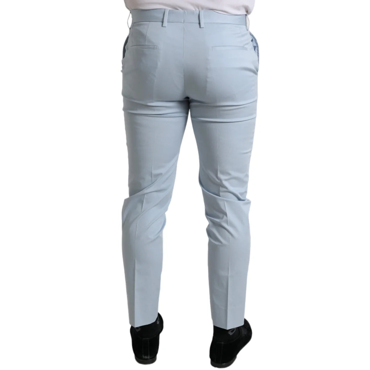 Gabbana Sky Blue Cotton Stretch Skinny Pants Dress Sensation Dolce &