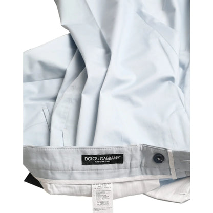 Gabbana Sky Blue Cotton Stretch Skinny Pants Dress Sensation Dolce &