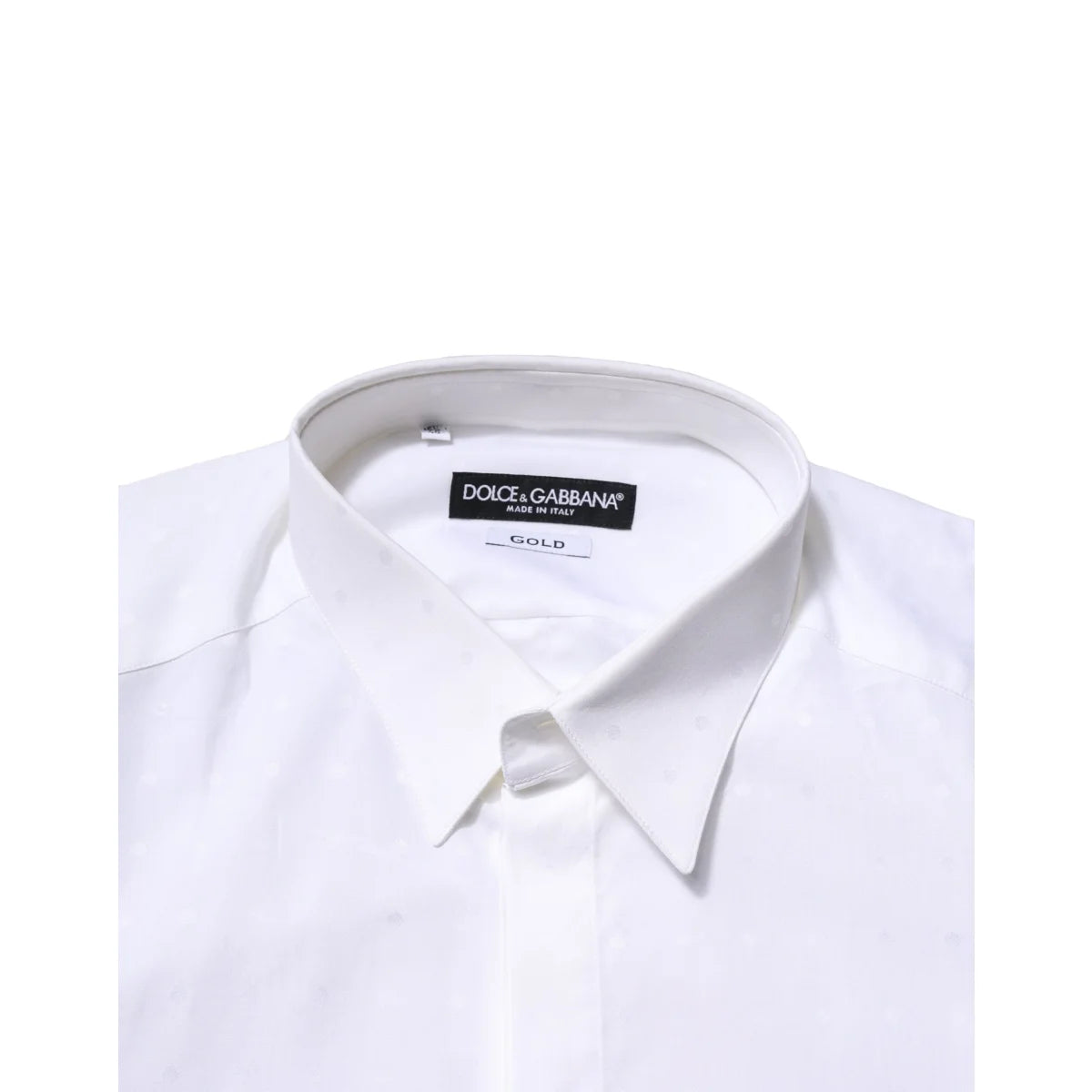 Gabbana White Cotton Dress Shirt with Long Sleeves and Classic Neck Dolce &