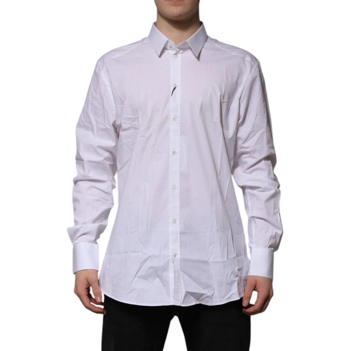 Gabbana White Cotton Formal Shirt with Long Sleeves Dolce &