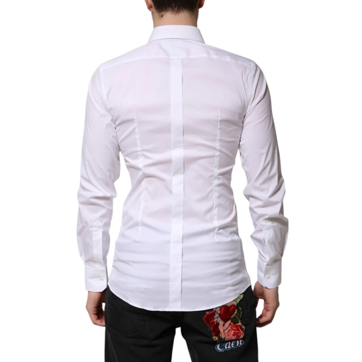 Gabbana White Cotton Formal Shirt with Long Sleeves Dolce &