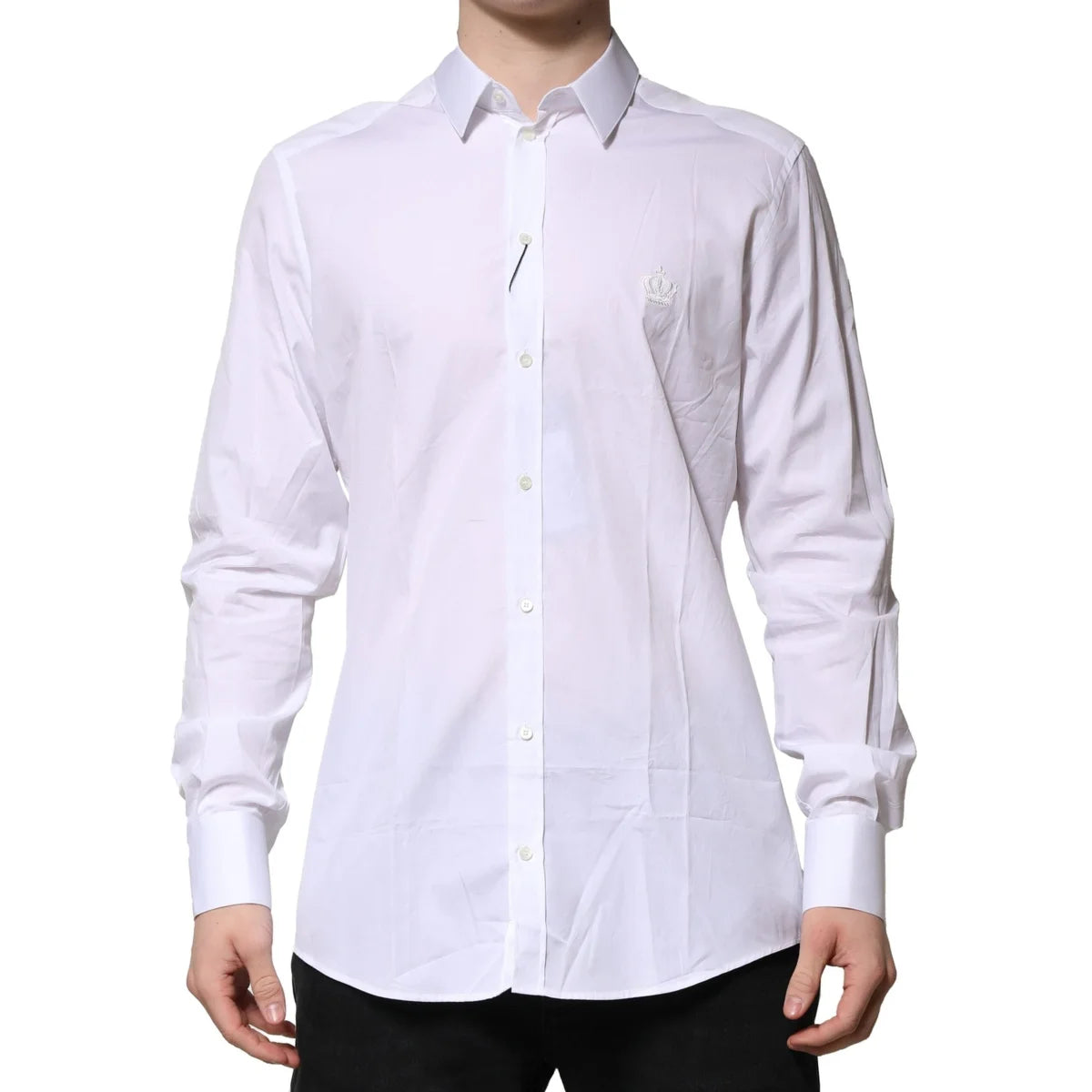 Gabbana White Cotton Formal Shirt with Long Sleeves Dolce &