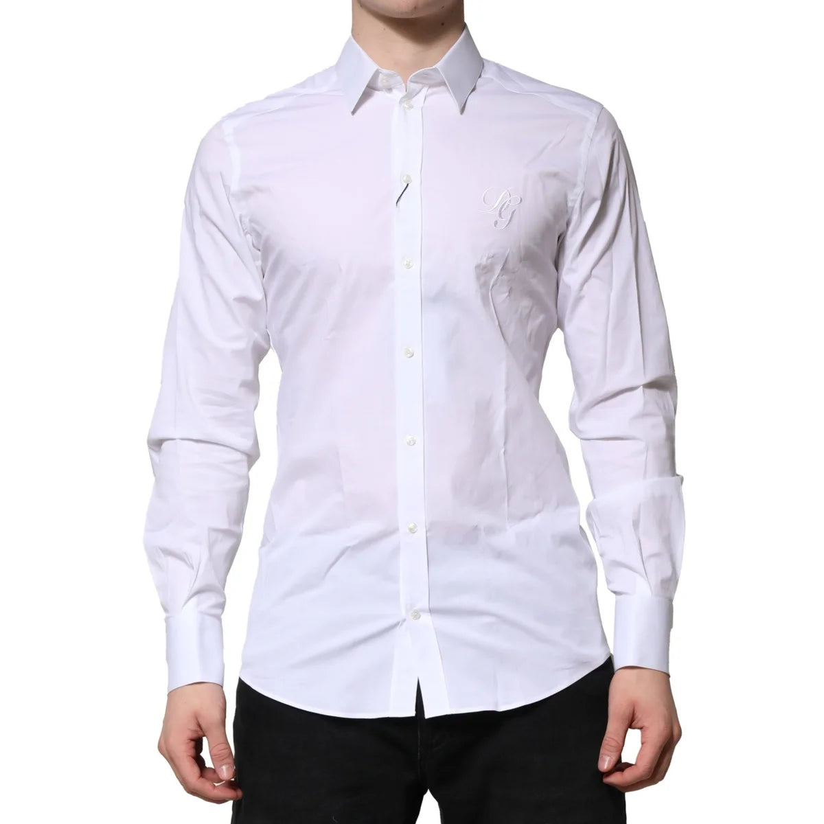 Gabbana White Cotton Formal Shirt with Long Sleeves Dolce &