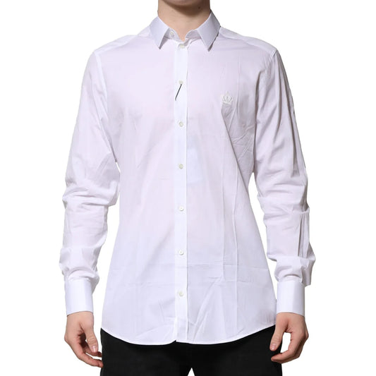 Gabbana White Cotton Formal Shirt with Long Sleeves Dolce &