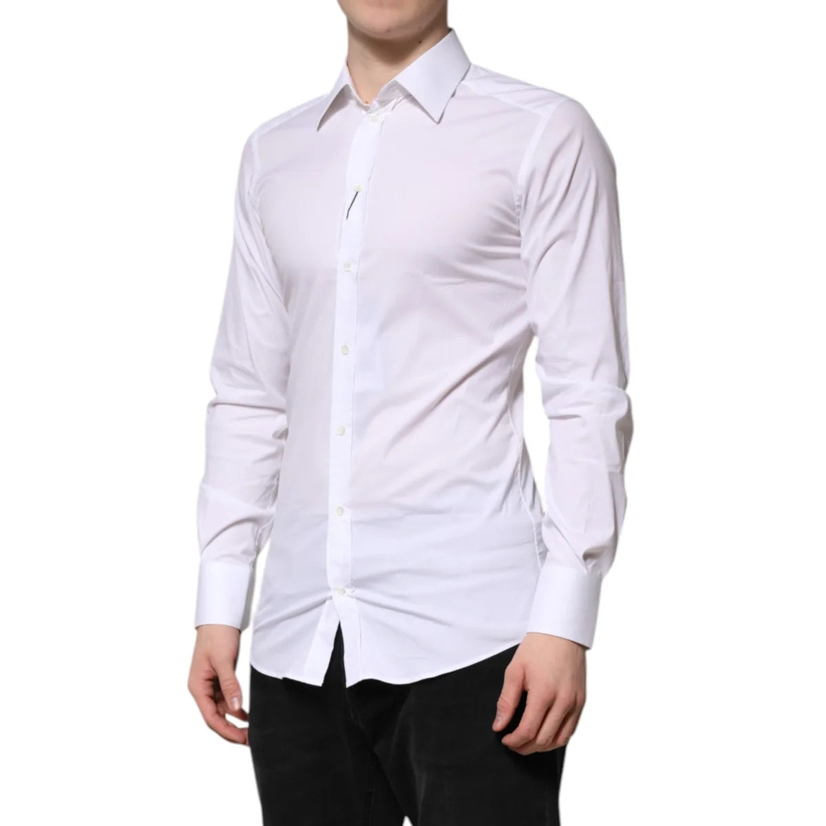 Gabbana White Cotton Formal Shirt with Long Sleeves Dolce &