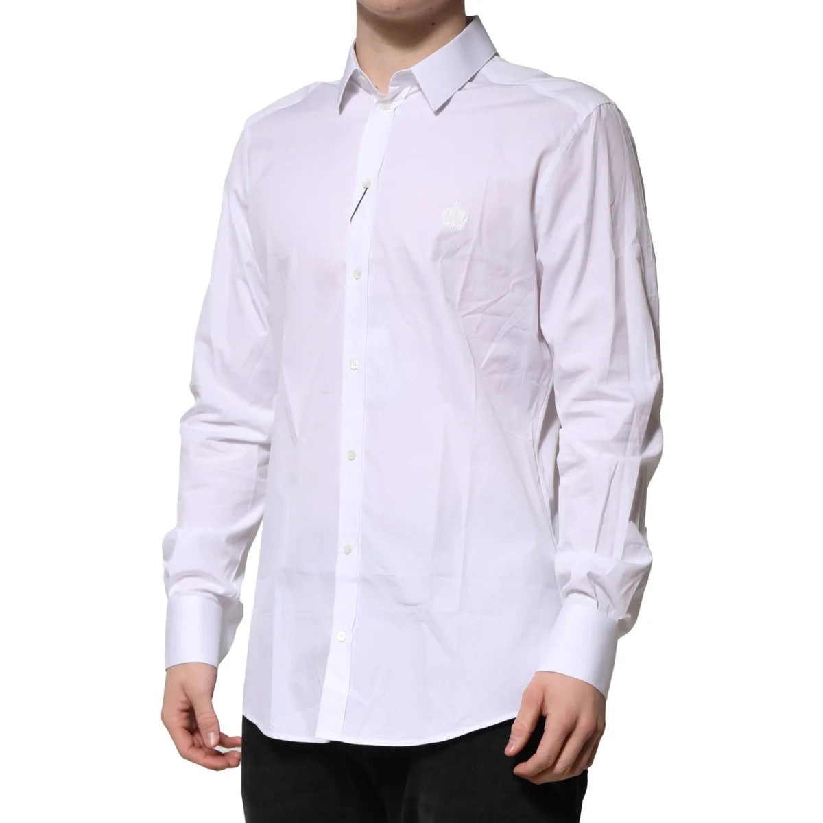 Gabbana White Cotton Formal Shirt with Long Sleeves Dolce &