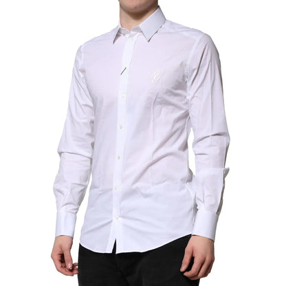 Gabbana White Cotton Formal Shirt with Long Sleeves Dolce &