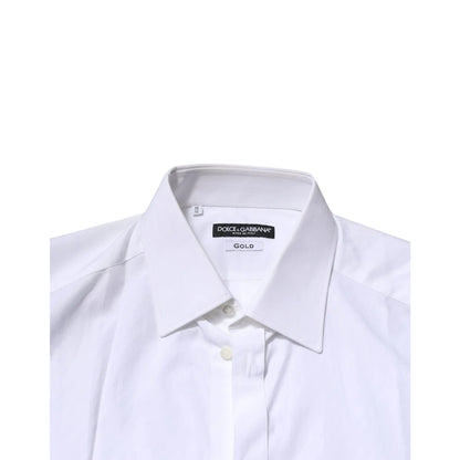 Gabbana White Cotton Formal Shirt with Long Sleeves Dolce &