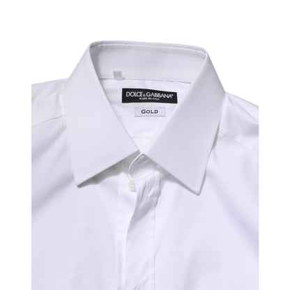 Gabbana White Cotton Formal Shirt with Long Sleeves Dolce &