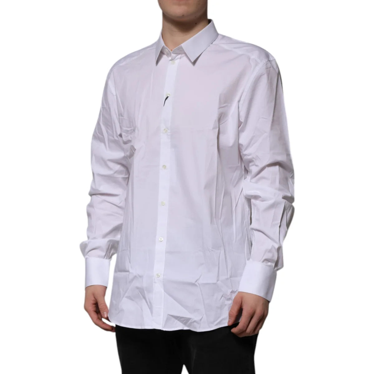 Gabbana White Cotton Formal Shirt with Long Sleeves Dolce &