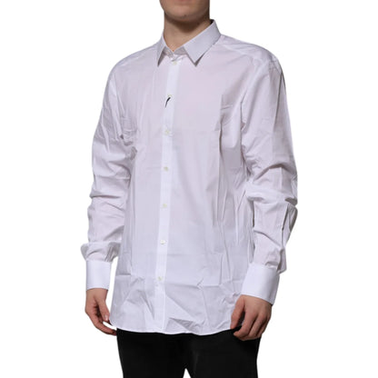 Gabbana White Cotton Formal Shirt with Long Sleeves Dolce &