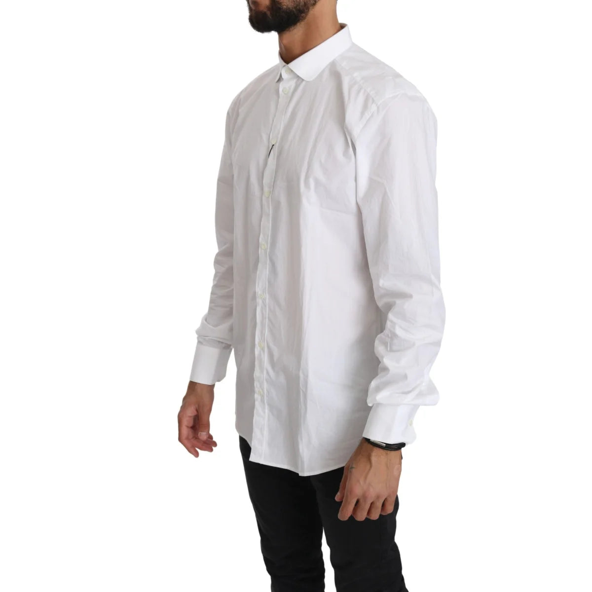 Gabbana White Cotton Long Sleeve Shirt Authentic and Stylish Dolce &