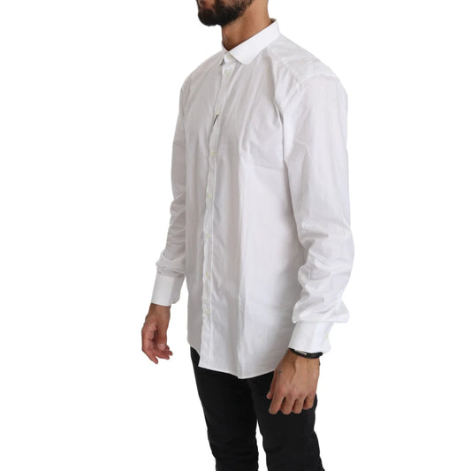 Gabbana White Cotton Long Sleeve Shirt Authentic and Stylish Dolce &