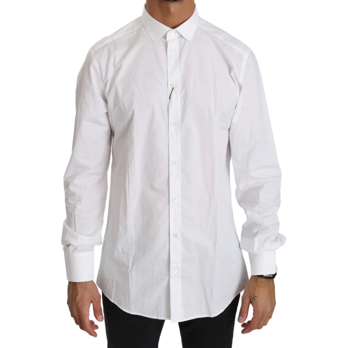 Gabbana White Cotton Long Sleeve Shirt Authentic and Stylish Dolce &