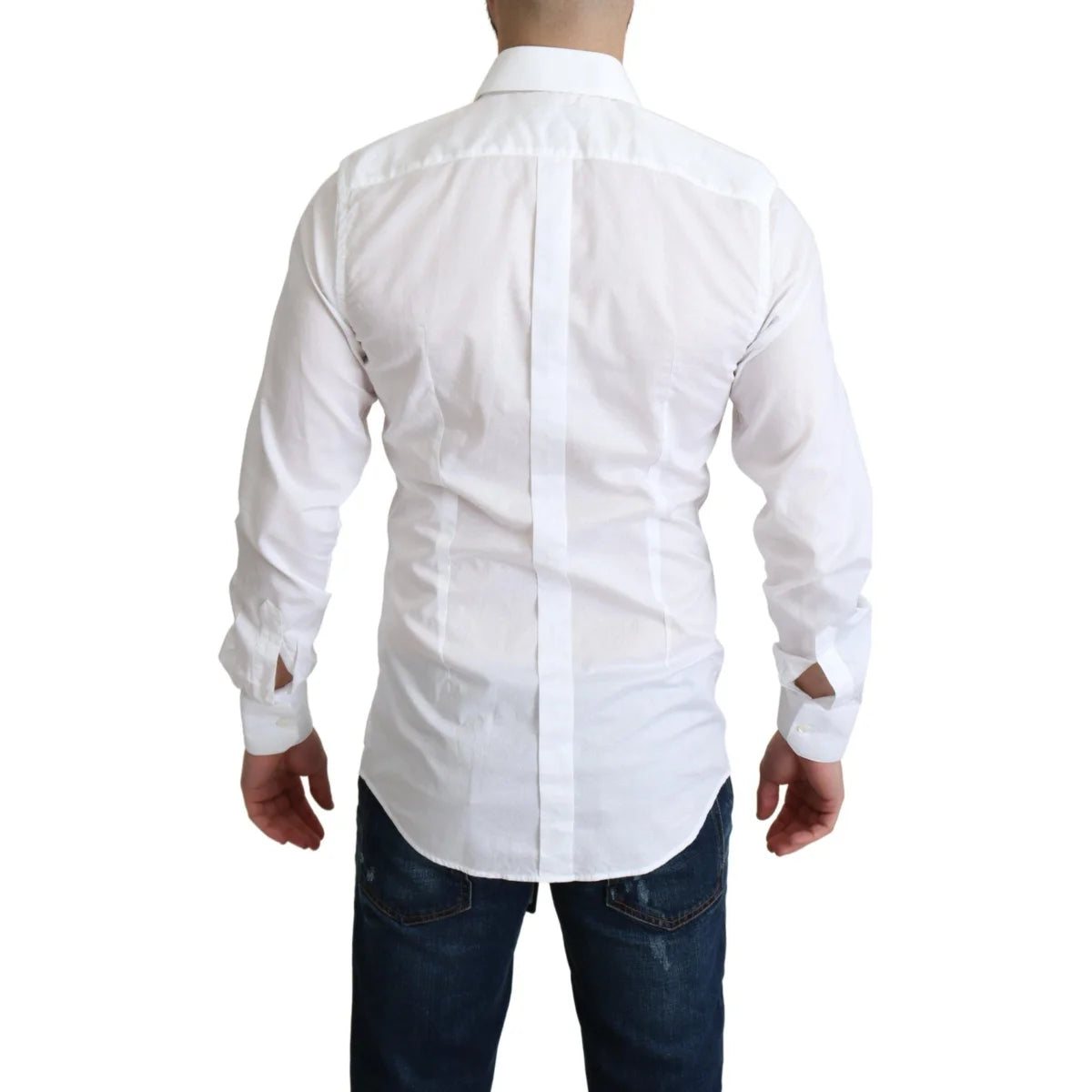 Gabbana White Cotton Long Sleeves Dress Shirt Masterpiece Dolce &