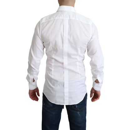 Gabbana White Cotton Long Sleeves Dress Shirt Masterpiece Dolce &