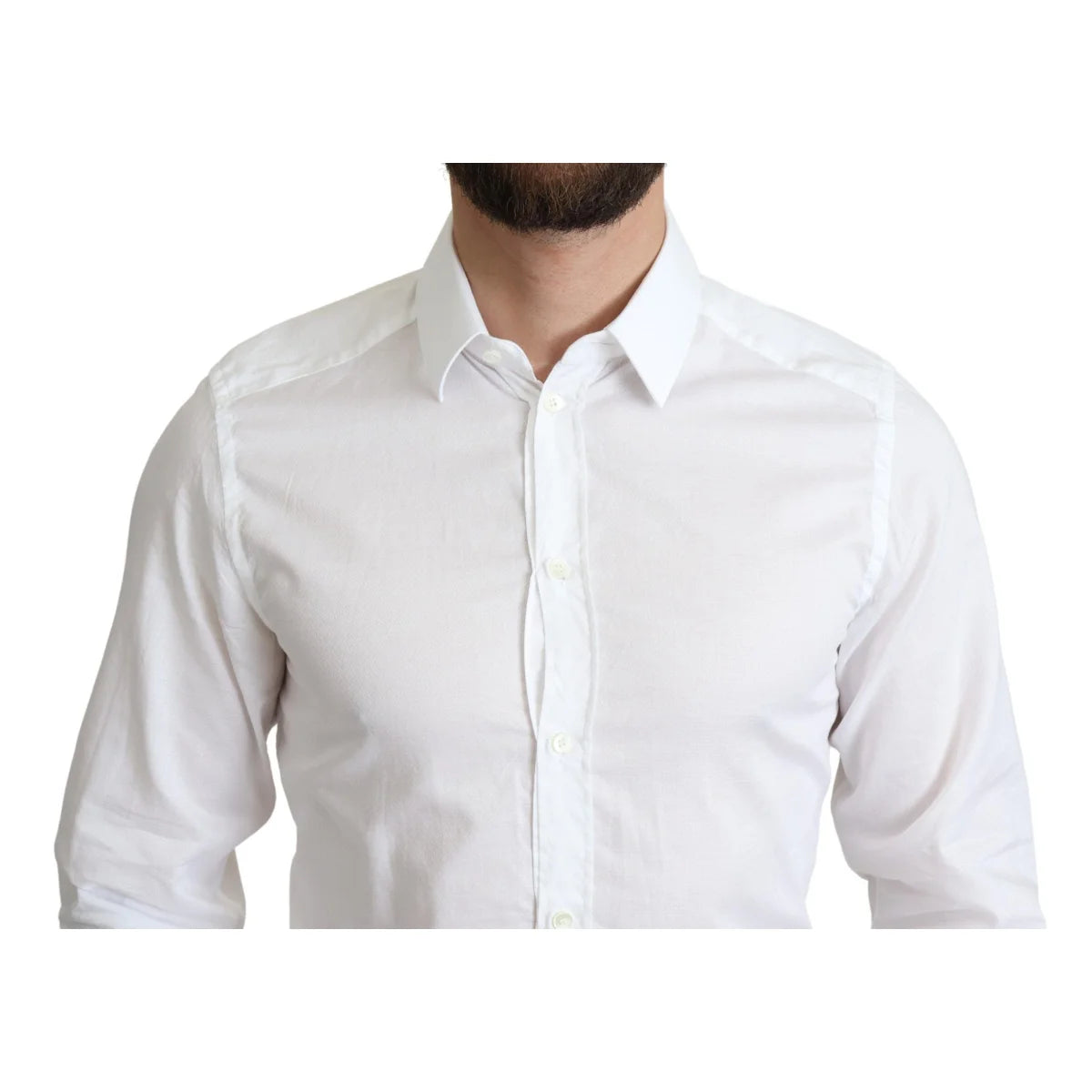 Gabbana White Cotton Long Sleeves Dress Shirt Masterpiece Dolce &