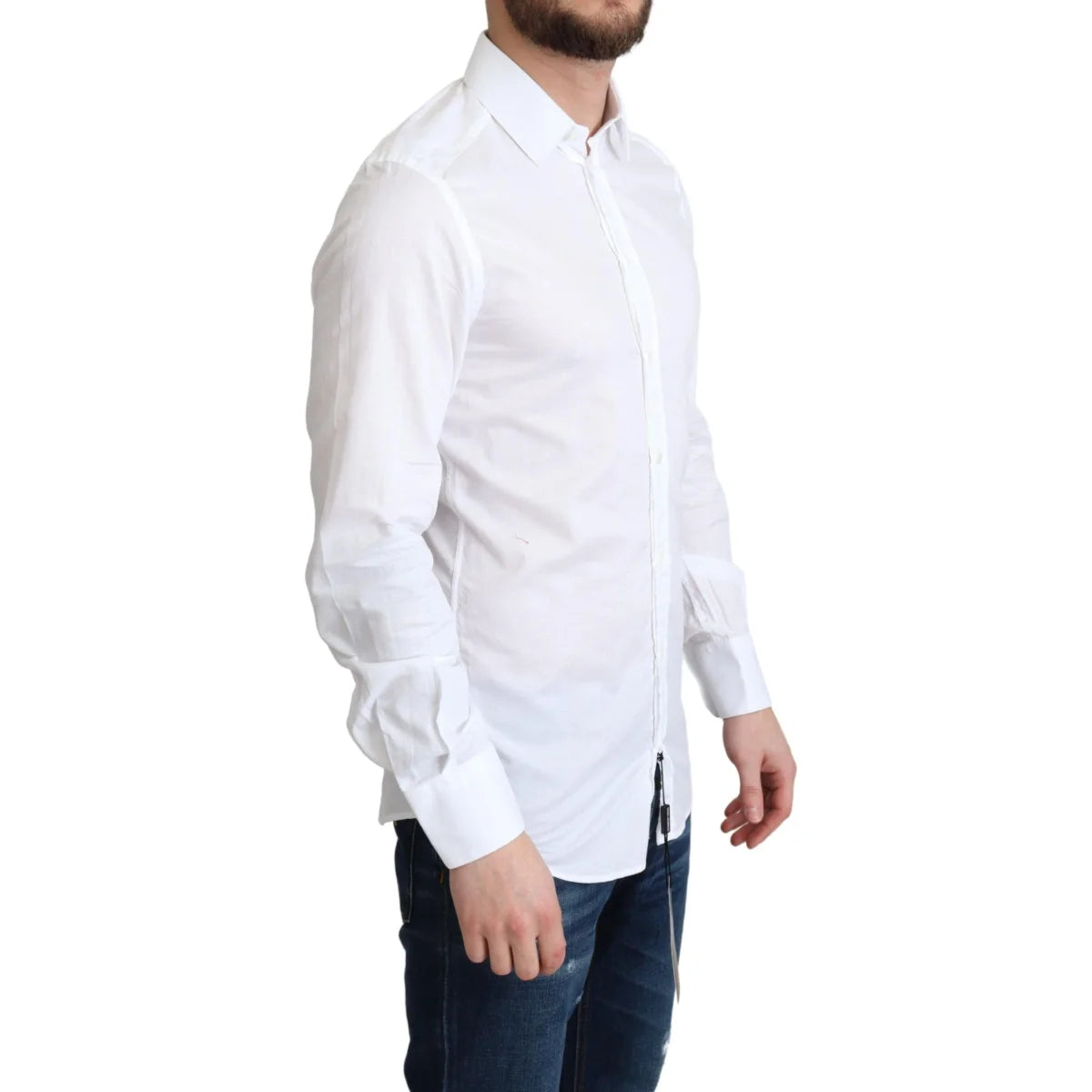 Gabbana White Cotton Long Sleeves Dress Shirt Masterpiece Dolce &