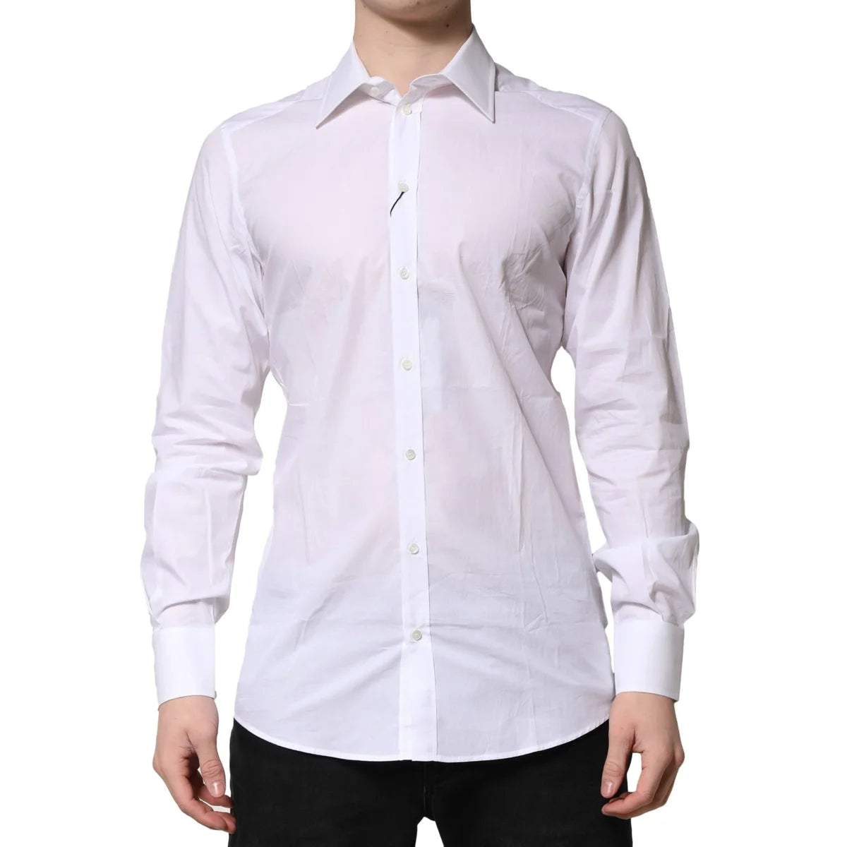 Gabbana White Cotton Long Sleeves Dress Shirt for Men Dolce &