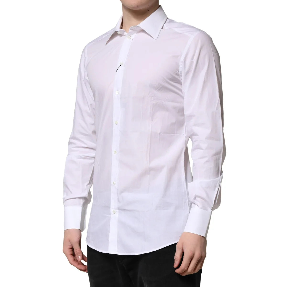 Gabbana White Cotton Long Sleeves Dress Shirt for Men Dolce &
