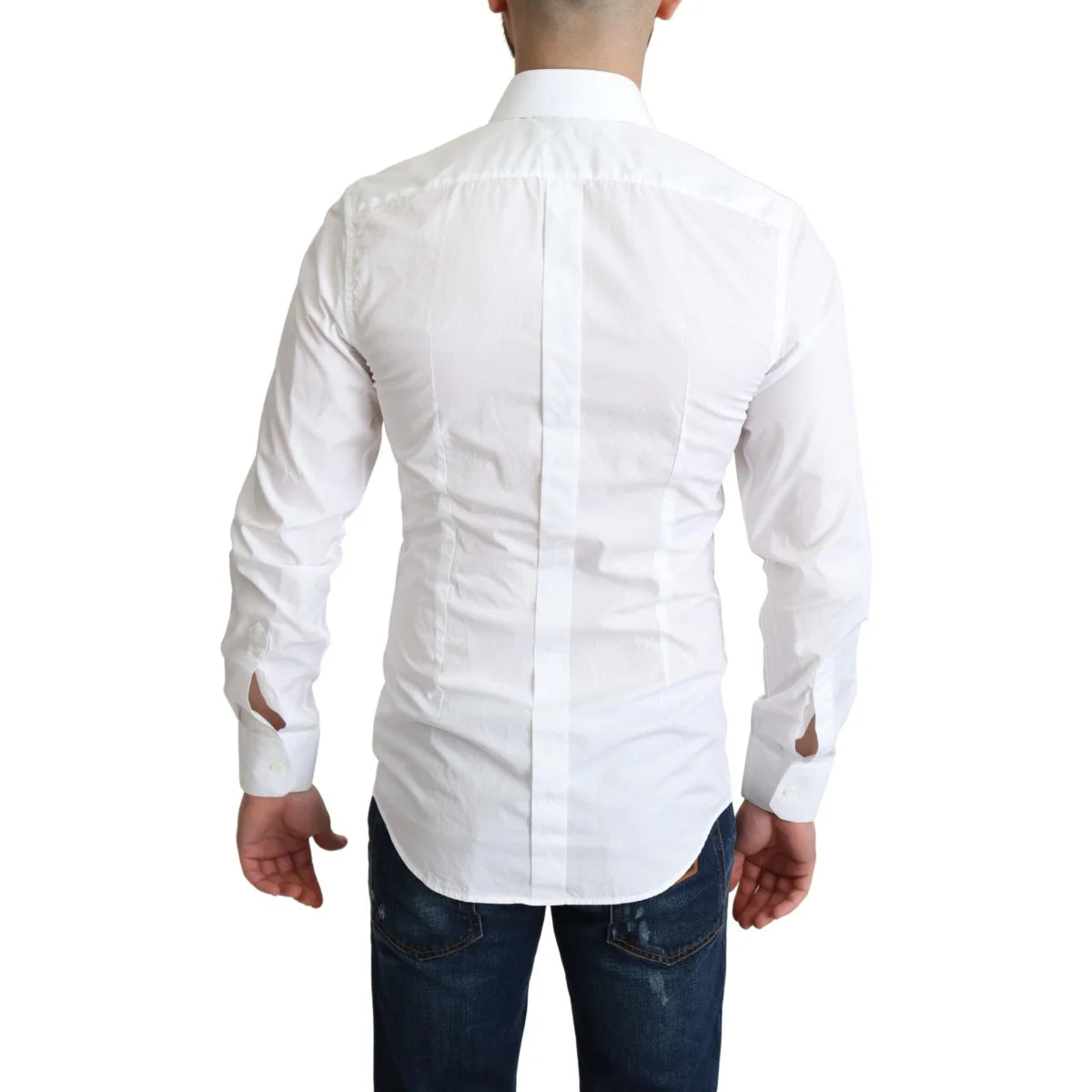 Gabbana White Cotton Long Sleeves Dress Shirt for Timeless Elegance Dolce &