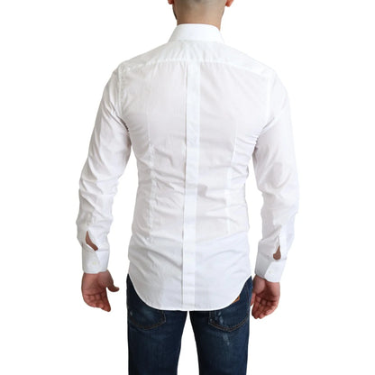 Gabbana White Cotton Long Sleeves Dress Shirt for Timeless Elegance Dolce &