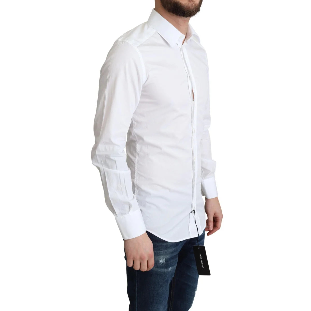 Gabbana White Cotton Long Sleeves Dress Shirt for Timeless Elegance Dolce &