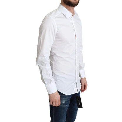 Gabbana White Cotton Long Sleeves Dress Shirt for Timeless Elegance Dolce &