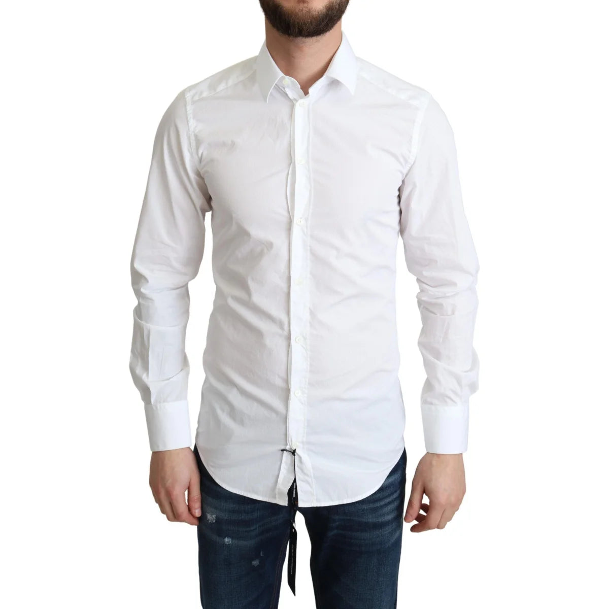 Gabbana White Cotton Long Sleeves Dress Shirt for Timeless Elegance Dolce &