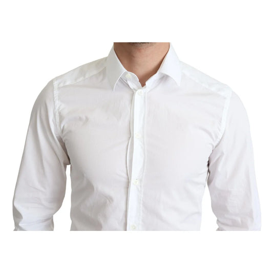 Gabbana White Cotton Long Sleeves Dress Shirt for Timeless Elegance Dolce &
