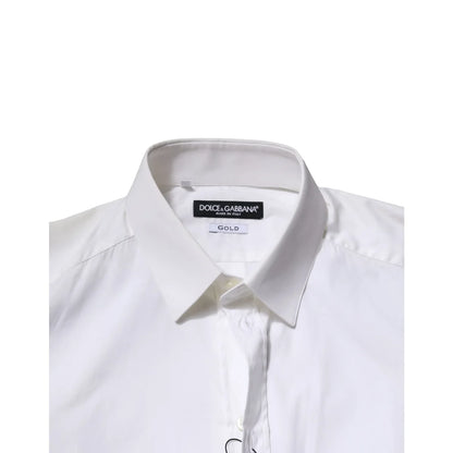 Gabbana White Cotton Long Sleeves Dress Shirt for Timeless Style Dolce &